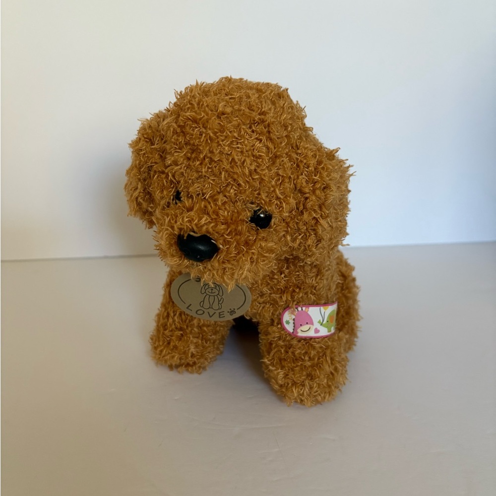 Dog Love Ouch Puppy Dog Plush Stuffed Toy Poodle Bandage Brown NWOT 8 Inch OS